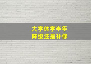 大学休学半年 降级还是补修